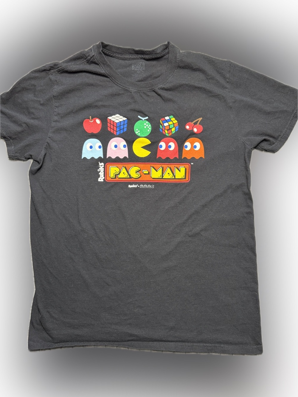 Brisco Black Pac-Man Rubik's Graphic Tee Med